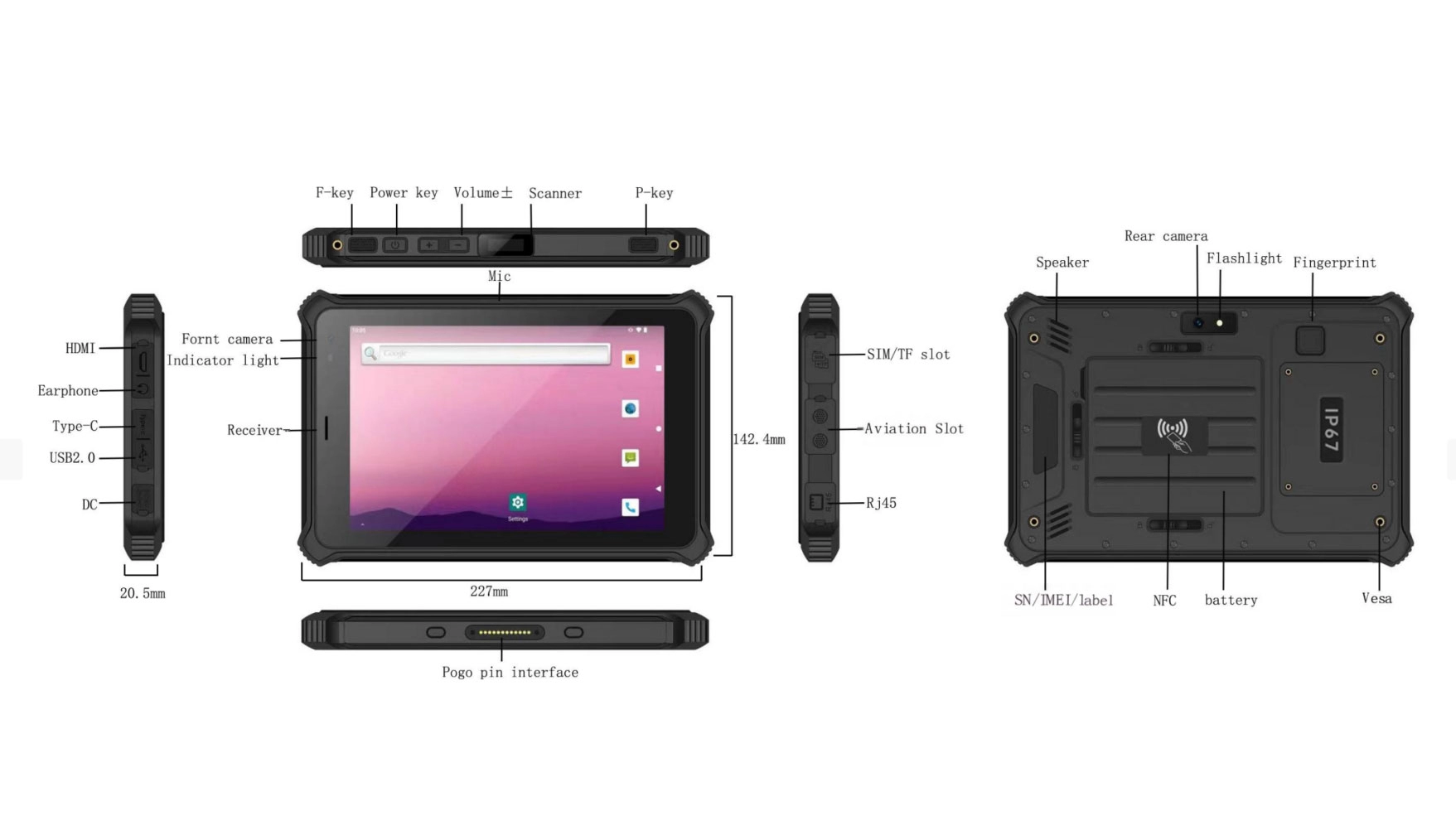 RT-10D9 10.1-Inch Rugged Tablet with Sunlight-Readable FHD Display